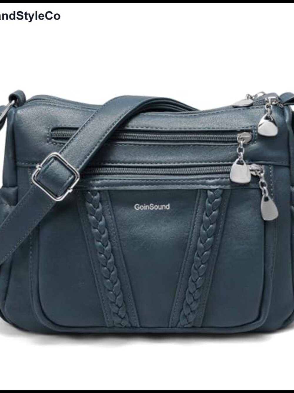 Soft Faux Leather Womens Satchel Crossbody Handbag Multi Pocket Purse